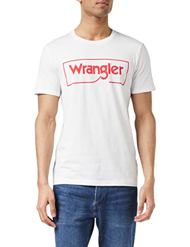 Wrangler Frame Logo Tee T-Shirt, Bianco, M Uomo