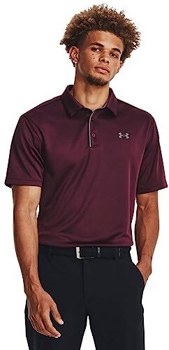 Under Armour Polo Tech Golf, Maglietta Uomo, (601) Marrone Scuro / / Grigio Pitch, XXS-XS