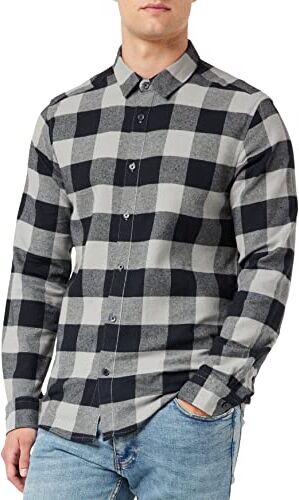 Only NOS Onsgudmund LS Checked Shirt Noos Camicia, Grigio (Griffin Griffin), X-Small Uomo