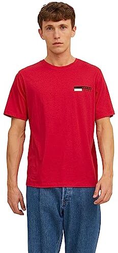 Jack & Jones JJECORP LOGO TEE PLAY SS O-NECK NOOS, T-Shirt Uomo, Rosso (True Red Print:P4 Small Print), L