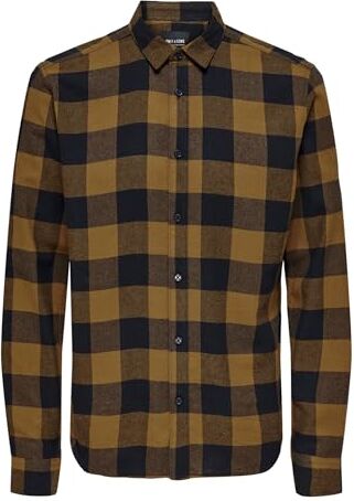 Only ONSGUDMUND LS Checked Shirt Noos Camicia, Monks Robe, XL Uomo