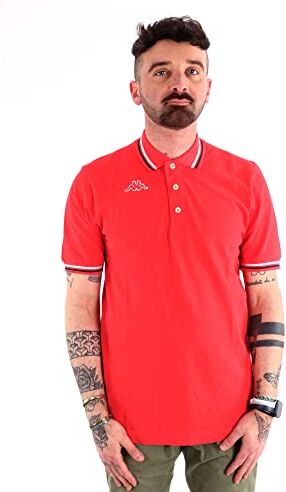 Kappa LOGO MALTAX 5 MSS POLO UOMO PIQUET COTONE T-SHIRT MAGLIA REGULAR 302MX50 Taglia XXXL Colore principale Red Coral-Blue Navy-White