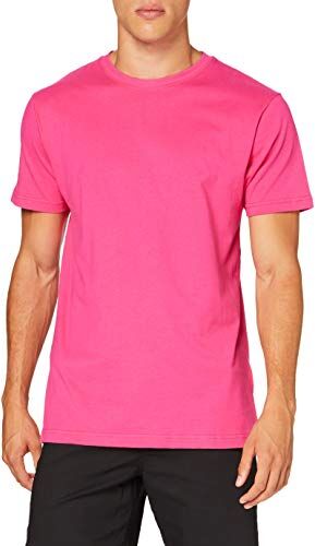 Build Your Brand T-Shirt Round Neck, Hibiskus Pink, XS Uomo