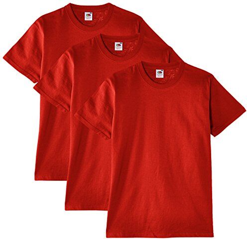 Fruit of the Loom Heavy Cotton Tee Shirt 3 pack, T-shirt da uomo, colore rosso, taglia XXX-Large