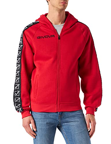 GIVOVA -0012-S Felpa Full Zip Band, Rosso, S