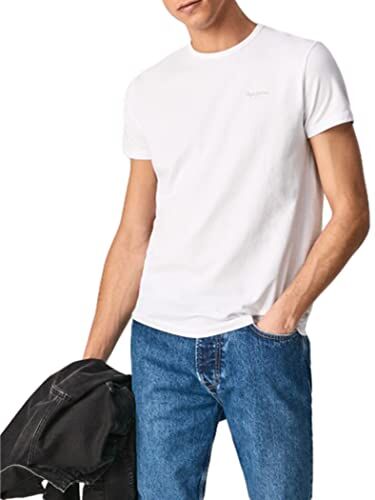 Pepe Jeans Original Basic 3 N, T-Shirt Uomo, Bianco (White),L
