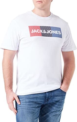 Jack & Jones Jjecorp Logo Tee SS O-Neck Noos T-Shirt, White Detail Play Slim, XXL Uomo