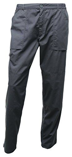 Regatta Pantaloni Workwear New Action Uomo Multi Tasca E Idro Repellente (Gamba Ridotta) Trousers, Uomo, Dark Grey, 34
