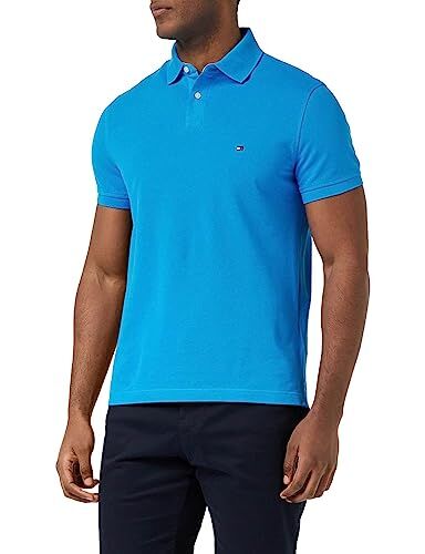 Tommy Hilfiger 1985 Regular Polo  Maniche Corte, Blu (Shocking Blue), XXL Uomo