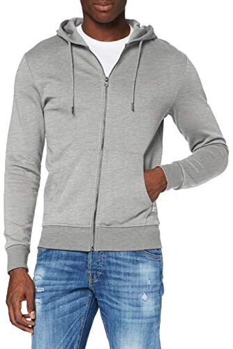 Jack & Jones Jjebasic Sweat Zip Hood Noos Felpa Sportiva con Cappuccio, Grigio (Light Grey Melange), XL Uomo