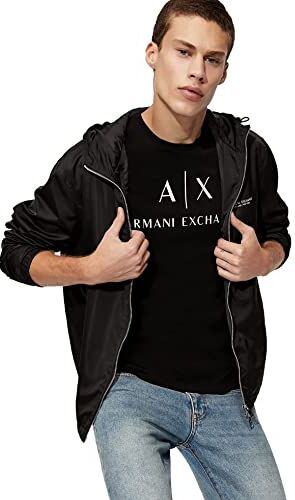 Armani Collo Rotondo Logo, T-shirt, Uomo, Nero (Black 1200), XS