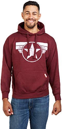 Marvel Captain America-cap Logo Cappuccio, Rosso (Burgundy Blue), XX-Large Uomo