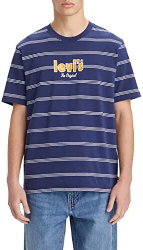 Levis Ss Relaxed Fit Tee, T-shirt Uomo, Tassel Naval Academy, M