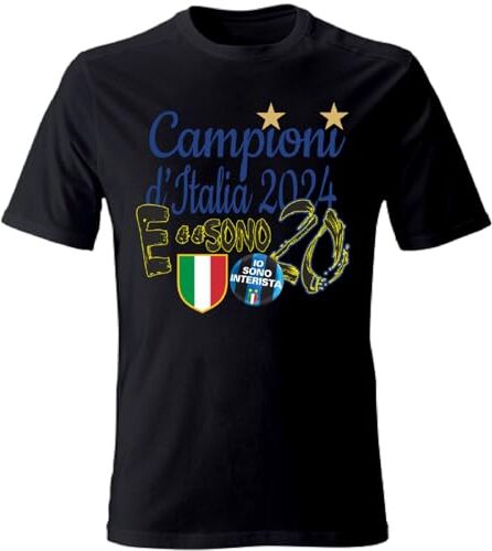 ORIGINAL FAKE Maglietta per Il Tifoso interista celebrativa Campioni dItalia 2024 Taglie XXL Colore Nero