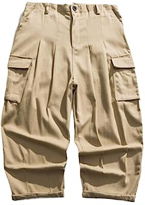 Tdvcpmkk Pantaloni Cargo Casual Larghi A Gamba Larga da Uomo Pantaloni Harem Vintage da Uomo Streetwear Hip-Hop Khaki L