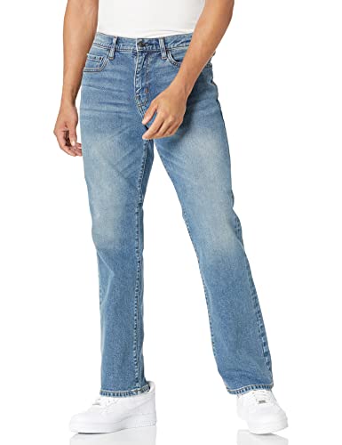 Amazon Essentials Jeans Dritti con Taglio Bootcut Uomo, delavé Chiaro, 35W / 28L