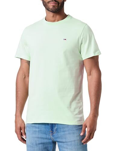 Tommy Jeans T-shirt Maniche Corte Uomo TJM Classic Scollo Rotondo, Verde (Opal Green), M