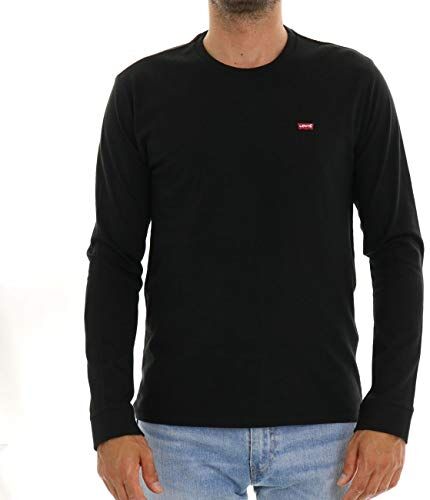 Levis Long-Sleeve Original Housemark Tee, Uomo, Mineral Black, XXL