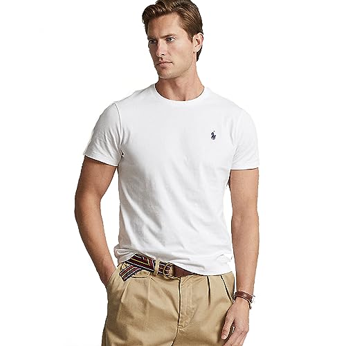 Ralph Lauren Polo  Maglietta da Uomo Custom Slim-Fit (L, White)