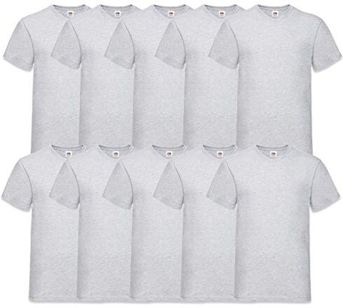 Fruit of the Loom HL-Kauf 10 t-shirt  con scollo a V, taglia M, L, XL, XXL, vari colori, grigio., XL