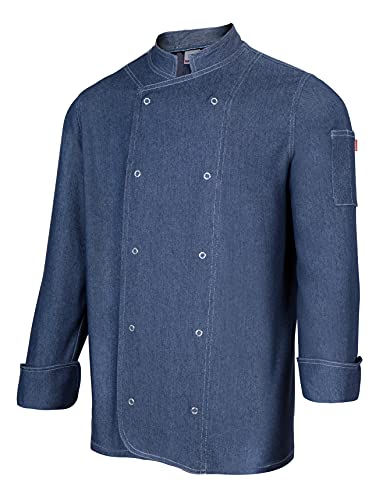 Velilla 405207; giacca da cucina denim con automatici; colore denim scuro; taglia L