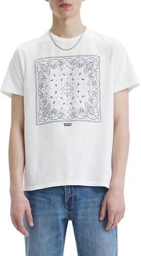 Levis Graphic Crewneck Tee, Uomo, Bandana Bw White+, XL