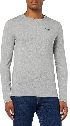 Pepe Jeans Original Basic Maglietta a Maniche Lunghe Slim Fit Uomo, Grigia (Grey Marl), M