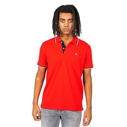 Champion Legacy Polo Gallery Light Cotton piqué C-Logo, Rosso Intenso, XL Uomo