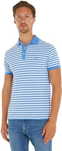 Tommy Hilfiger 1985 SLIM POLO, S/S Polos Uomo, Blu (Blue Spell / White), M