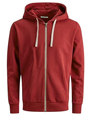 Jack & Jones S Felpa da uomo comoda, Rosso (Red Dahlia/Reg Fit), XXXL