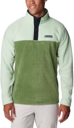 Columbia Steens Mountain Half Snap, Jersey de lana Uomo, Canteen, Sage Leaf, Black,