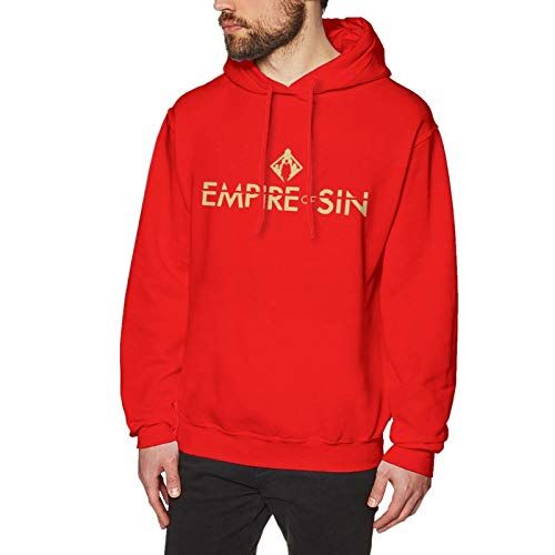 Cofan Empire of Game Sin Felpa con cappuccio da uomo, in cotone, stile casual, colore: rosso, Rosso, XXX-Large