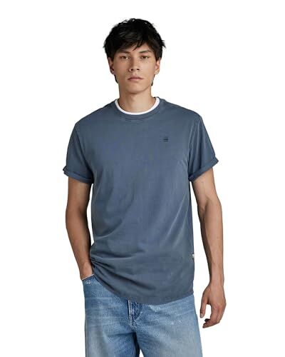 G-STAR RAW Overdyed Lash T-Shirt, T-shirt Uomo, Blu (salute gd ), S