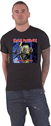 Iron Maiden T Shirt Eddie On Bass Band Logo Nuovo Ufficiale Uomo Nero Size XXL