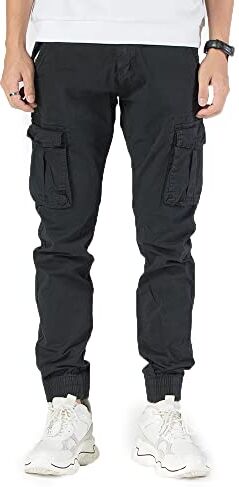 TONY BACKER Pantaloni Casual Elasticizzati Uomo Pantaloni Cargo da Uomo Pantalone in Cotone Leggero Uomo Cargo (Blu-2, 48)