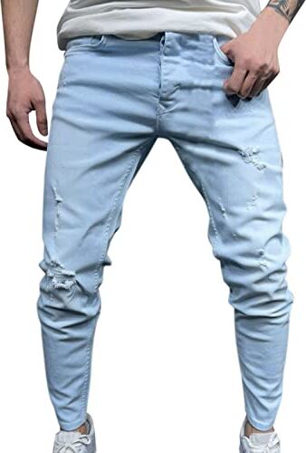 NOAGENJT Pantaloni di velluto a coste pantaloni mimetici uomo jeans pantaloni cargo uomo con coulisse pantaloncini uomo Blu-a 20.99