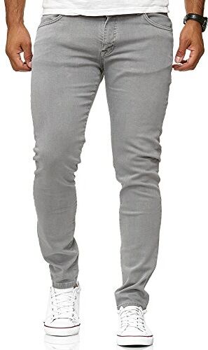 Redbridge Jeans Uomo Slim Fit Pantaloni Cotone Vasta Gamma di Colori Casual Stretch Grigio W31 L32