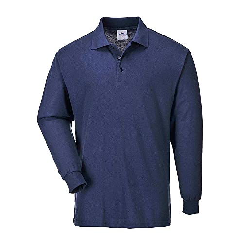 Portwest Long Sleeved Polo Shirt, colorNavy talla Large