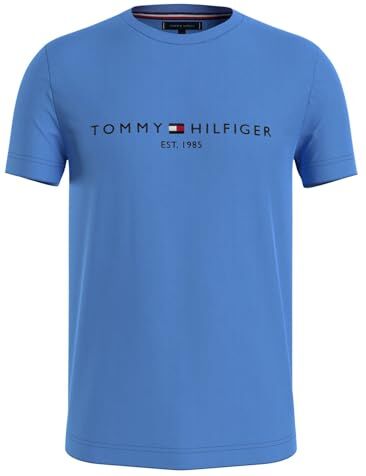 Tommy Hilfiger TOMMY LOGO TEE, T-shirt, Uomo, Blue Spell, XS