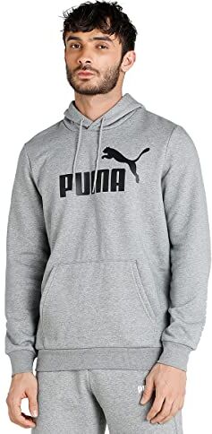 Puma Ess Big Logo Hoodie FL, Maglia di Tuta Men's, Grey, XL