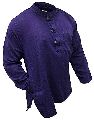 SHOPOHOLIC FASHION , camicia hippy turchese, leggera Purple Medium
