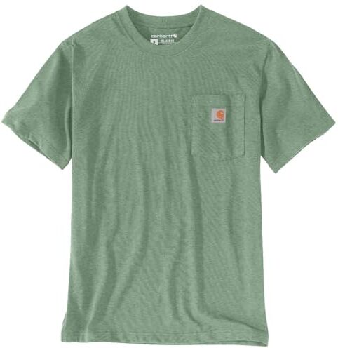 Carhartt T-Shirt Pesante K87 Con Taschino, Vestibilità Comoda, Manica Corta, Uomo, Verde (Loden Frost Heather), S