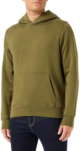 Tommy Hilfiger Flag Logo Hoody  Maglie Pesanti, Verde (Putting Green), XS Uomo