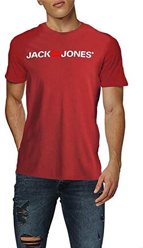 Jack & Jones Classica T-Shirt da Uomo, Rosso (Rio Red), XL