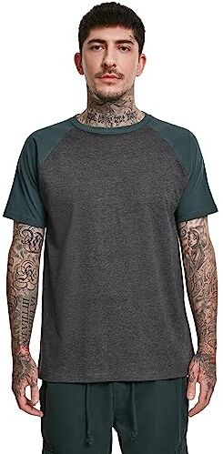 Urban Classics Raglan Contrast Tee, Maglietta Uomo, Multicolore (Charcoal/Bottle Green 02251), XXL