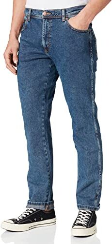 Wrangler Texas Slim Jeans, Blu (Stonewash), 38W / 30L Uomo