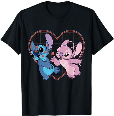 Disney Lilo e Stitch Cuore e baci T-Shirt Maglietta