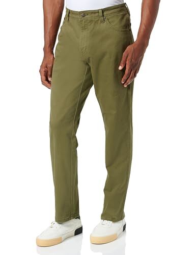 Wrangler Texas Slim Jeans, Militare Green, 33W / 30L Uomo