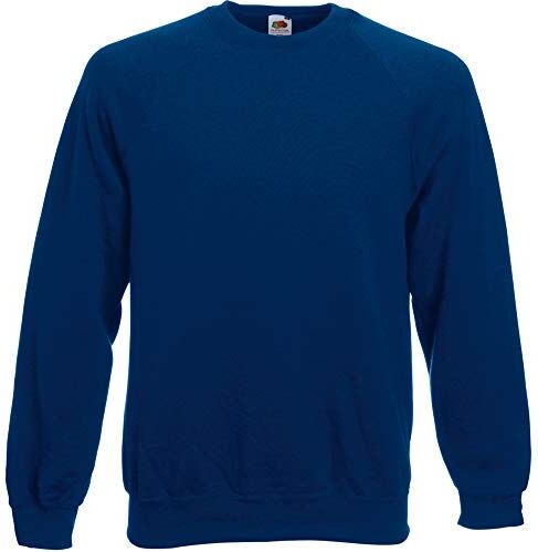 Fruit of the Loom Raglan Sweatshirt, Felpa Uomo, Blu (Navy), X-Large