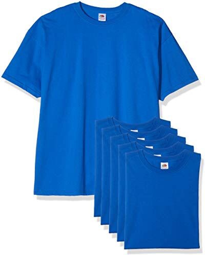 Fruit of the Loom Super Premium Manica Corta T-Shirt, Royal, XL (Pacco da 5) Uomo